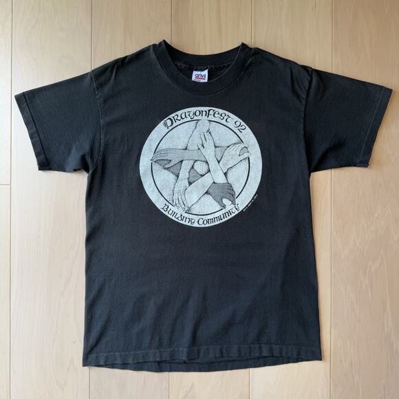 Vintage Dragon Fest Shirt Large Black 90s Dungeons & Dragons Magic Movie 1992 - Picture 2 of 8
